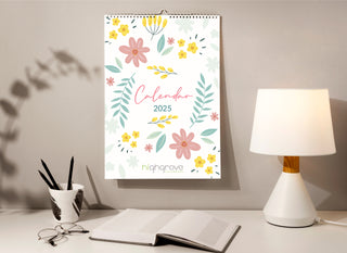 Flower A4 2025 Wall Calendar