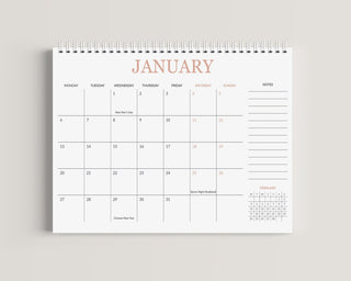 A4 Minimalist 2025 Wall Calendar