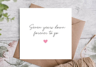 Seven Years Anniversary Card | Card For Husband / Wife / Boyfriend / Girlfriend / Partner | Cute Anniversary Card /