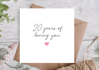 20 Year Anniversary Card / Card For Husband / Wife / Boyfriend / Girlfriend / Partner / Twenty Year Anniversary