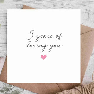 Five Years Anniversary Card | Card For Husband / Wife / Boyfriend / Girlfriend / Partner | Cute Anniversary Card