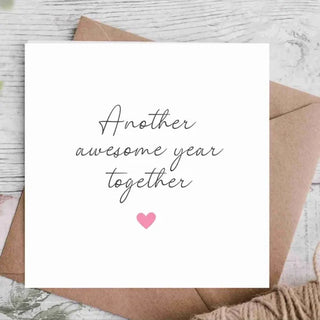 Another Awesome Year Anniversary Card | Card For Husband / Wife / Boyfriend / Girlfriend / Partner | Cute Anniversary Card