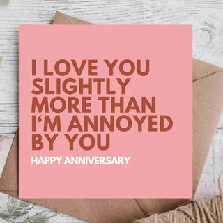 Love You Anniversary Card | Card For Husband / Wife / Boyfriend / Girlfriend / Partner | Cute Anniversary Card