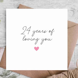 24 Years Anniversary Card | Card For Husband / Wife / Boyfriend / Girlfriend / Partner | Cute Anniversary Card