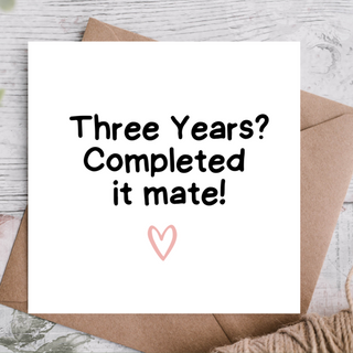 Three Year Anniversary Card / Card For Husband / Wife / Boyfriend / Girlfriend / Partner / Cute Anniversary Card