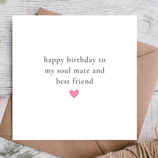 Soul Mate Birthday Card For Friend / Card For Bestie/ Card For Bestie / Eco Friendly / Birthday Card Bestie/ Best Friend